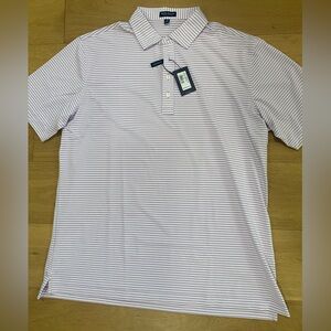 Peter Millar crown crafted lavender stripe polo size XXL tailored fit NWT